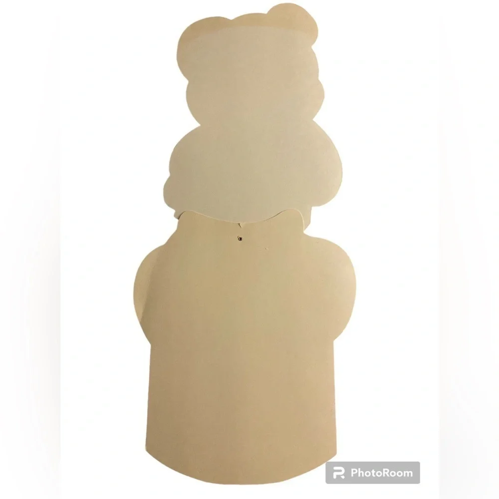 Vintage Eureka Die Cut Jointed Christmas Teddy Bear on drum Wall decoration